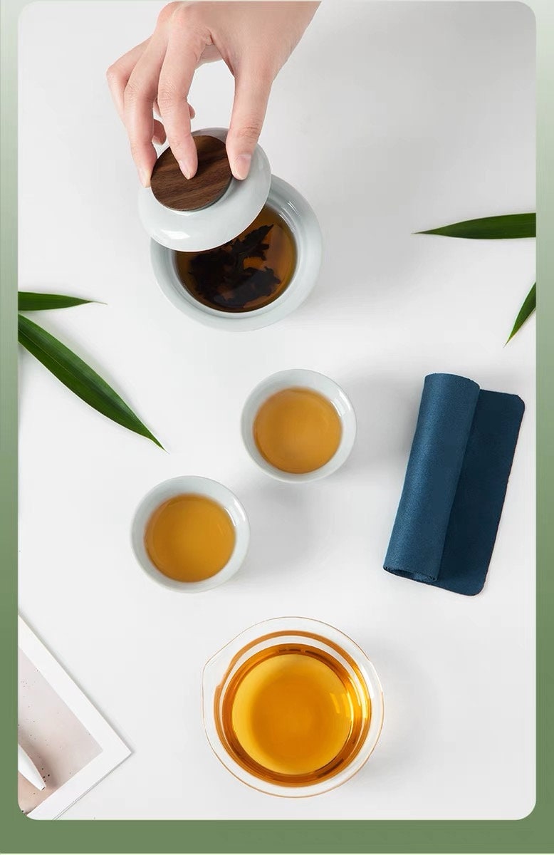 Custom Travel Gaiwan tea set for Two | Portable teapot set