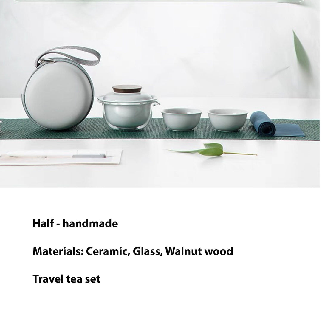 Custom Travel Gaiwan tea set for Two | Portable teapot set