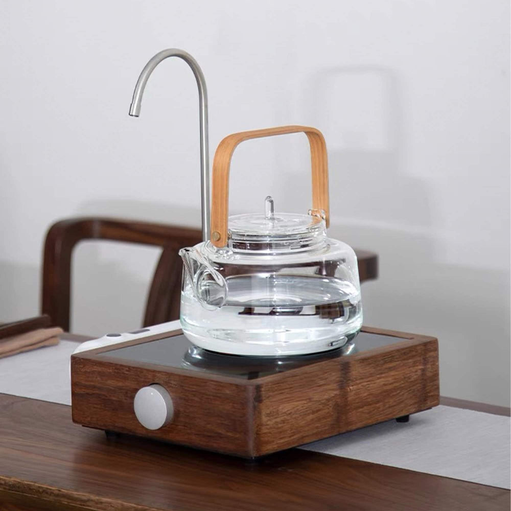 Modern tea kettle with Electric temperature control stove | stove top glass teapot | dining decor | Housewarming gift - Teaware Space