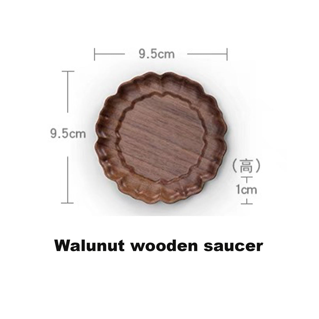 Vintage Walnut wood coaster set of 6 | table decor | Hostess gift - Teaware Space