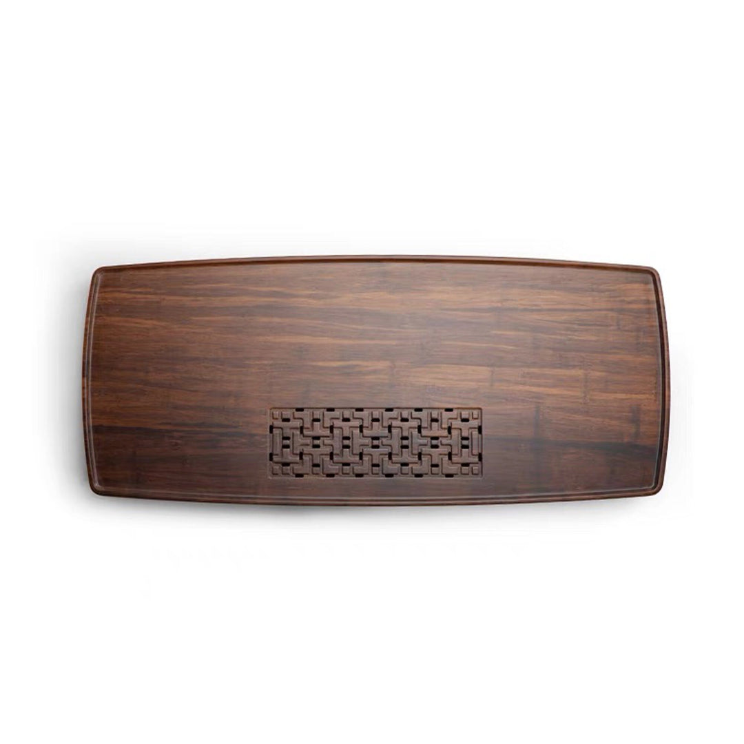 Hand-crafted large size bamboo tea tray with water storage - Teaware Space