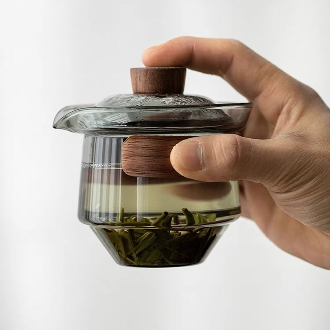 glass teapot with infuser