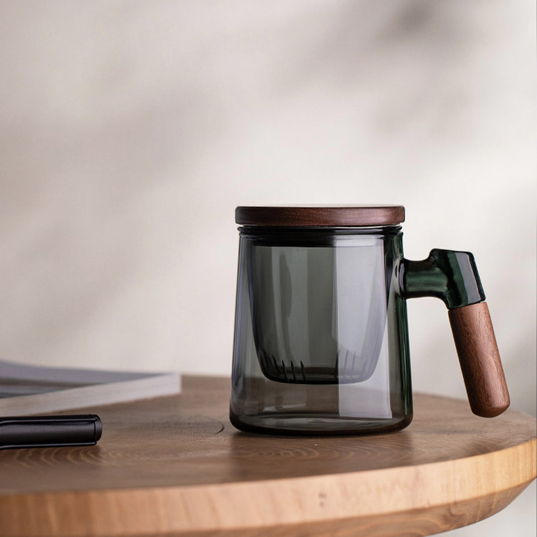 Japanese style 14.5oz Glass Tea mug with infuser - Teaware Space