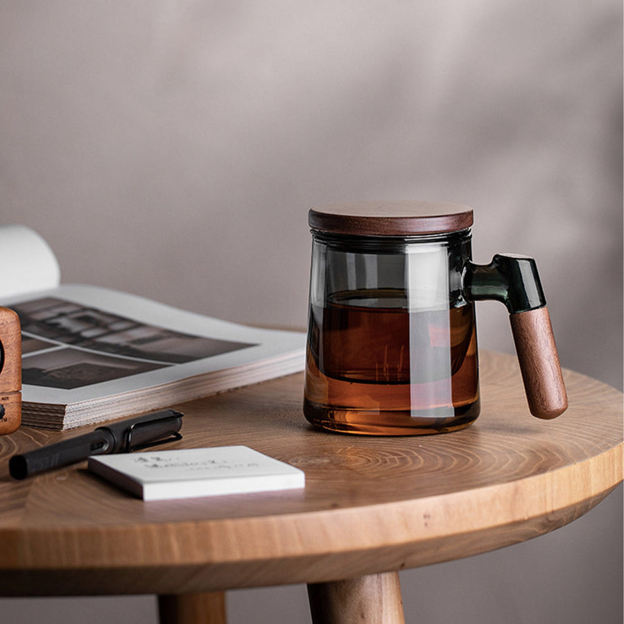 Japanese style 14.5oz Glass Tea mug with infuser - Teaware Space