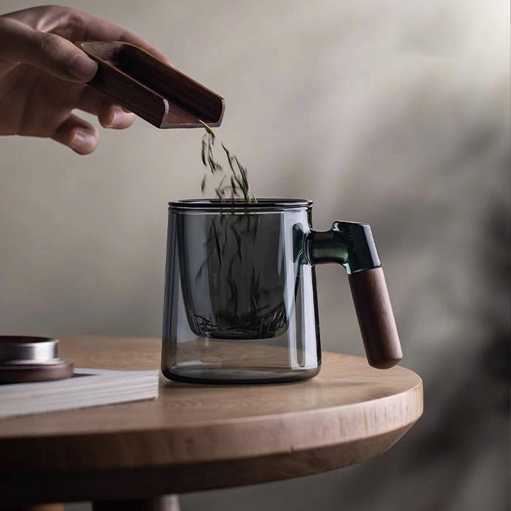 Japanese style 14.5oz Glass Tea mug with infuser - Teaware Space