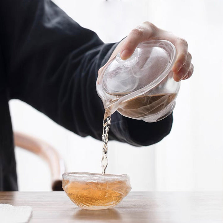 Hand crafted Unique Gaiwan tea set | ice glazed teapot - Teaware Space