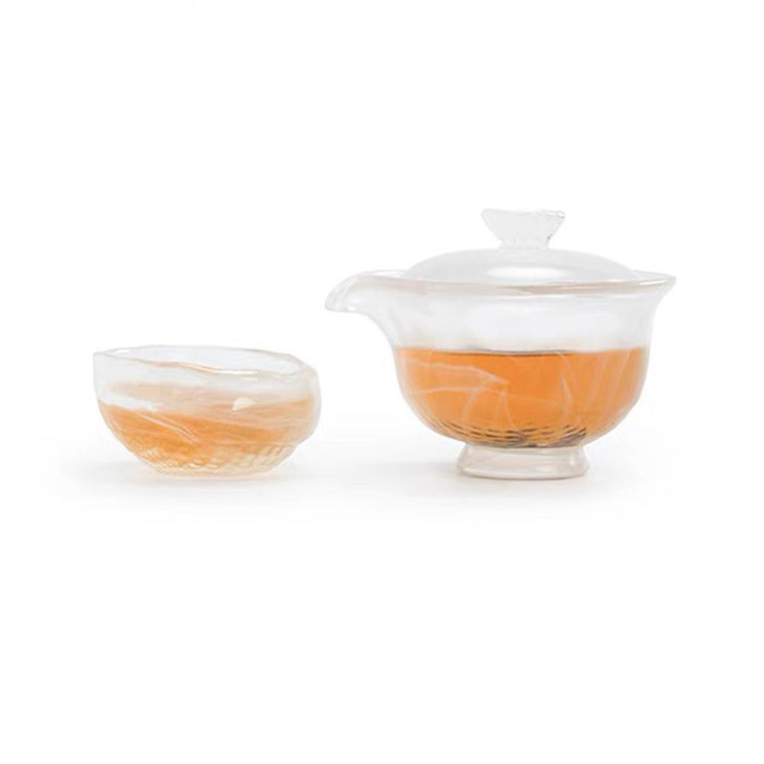 Hand crafted Unique Gaiwan tea set | ice glazed teapot - Teaware Space