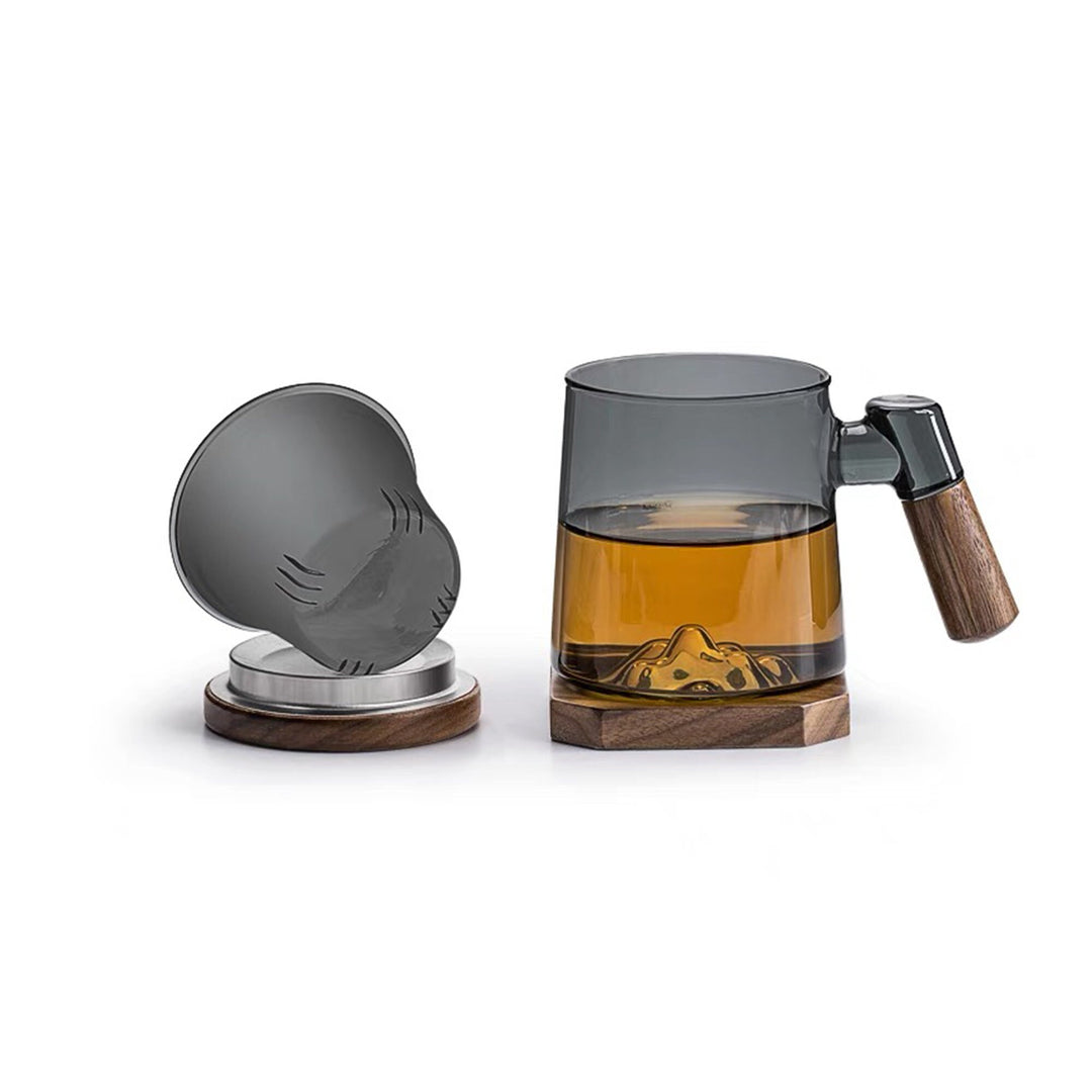 3D Boho Glass tea cup with infuser | Gift for couple - Teaware Space