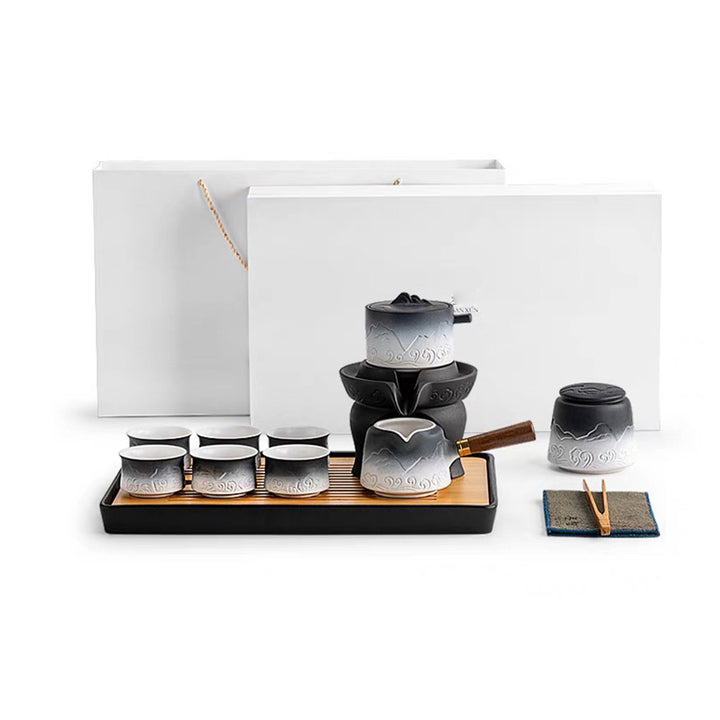 Semi auto ceramic tea set |  kungfu tea ceremony set - Teaware Space