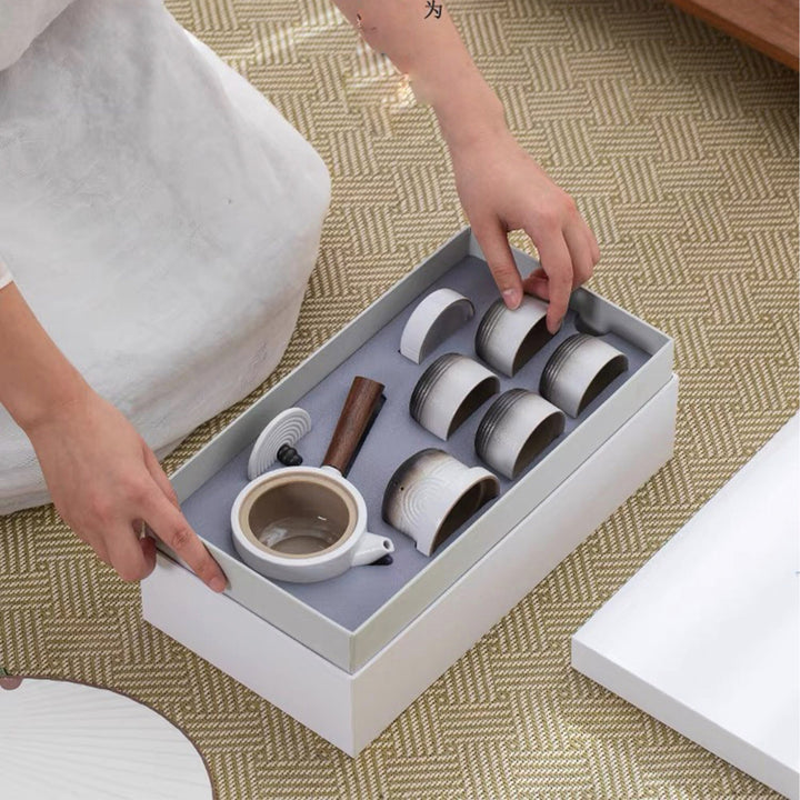 Personalized kungfu tea set with tray | 1 teapot, 4 cups set