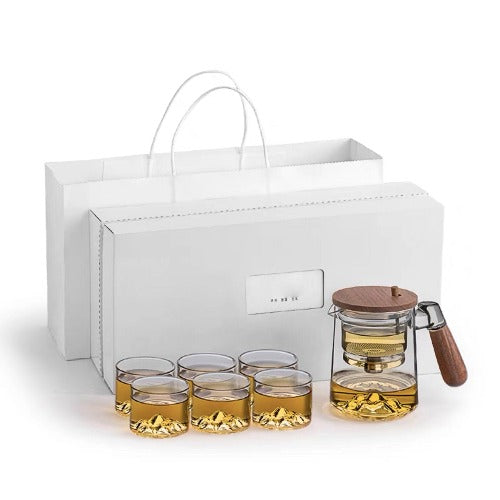 1 automatic teapot  with 6 glass cups set