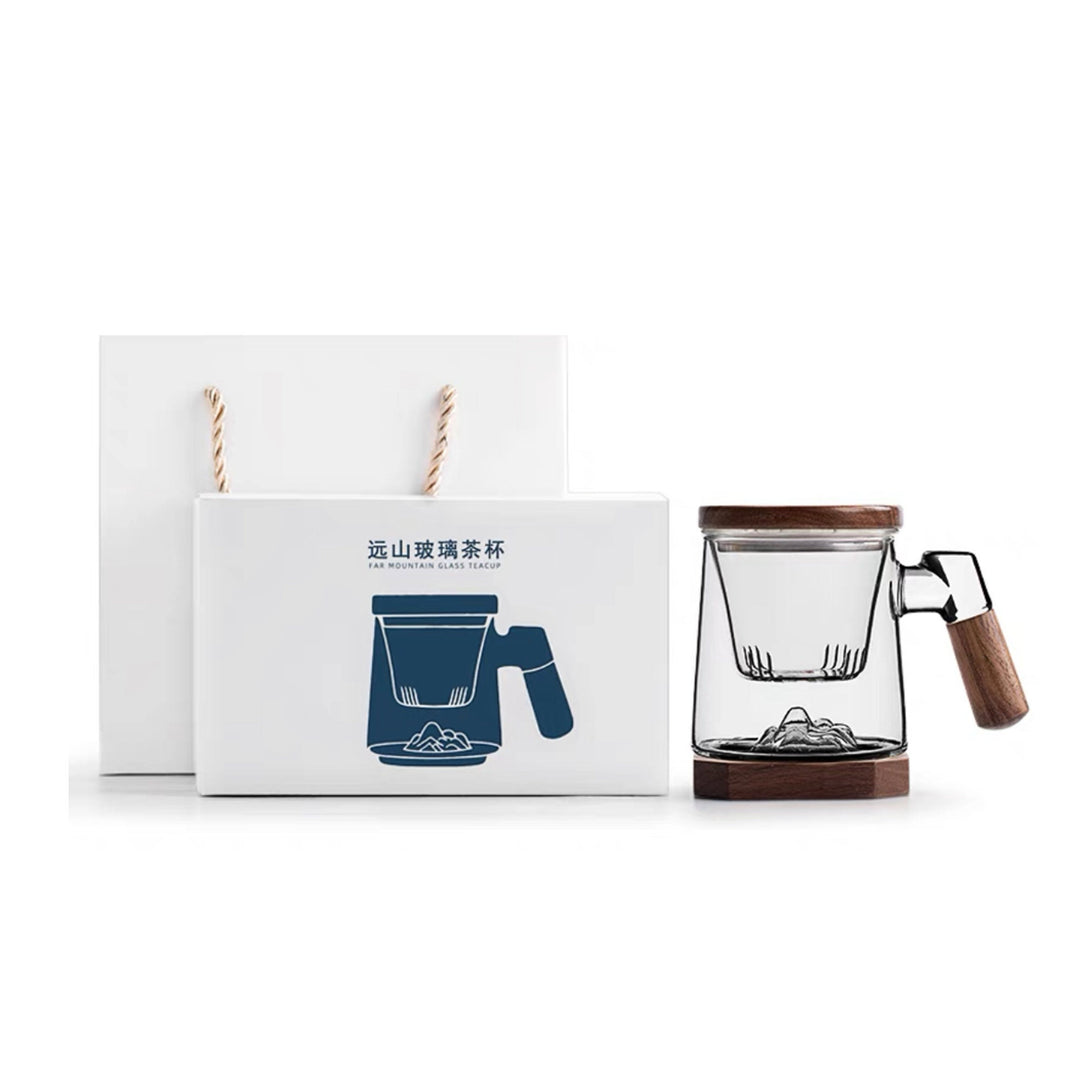 3D Boho Glass tea cup with infuser | Gift for couple - Teaware Space