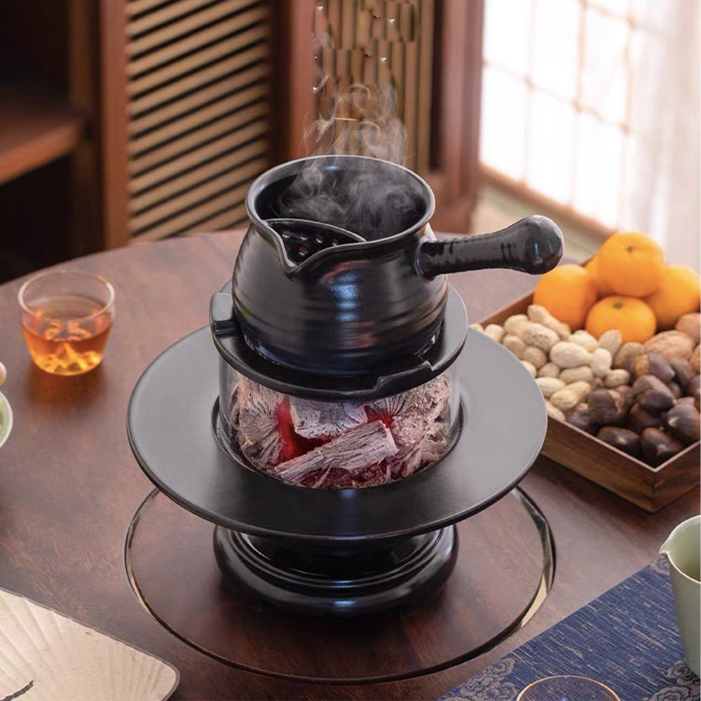 Unique Pottery Charcoal Stove and kettle set | Housewarming gift - Teaware Space