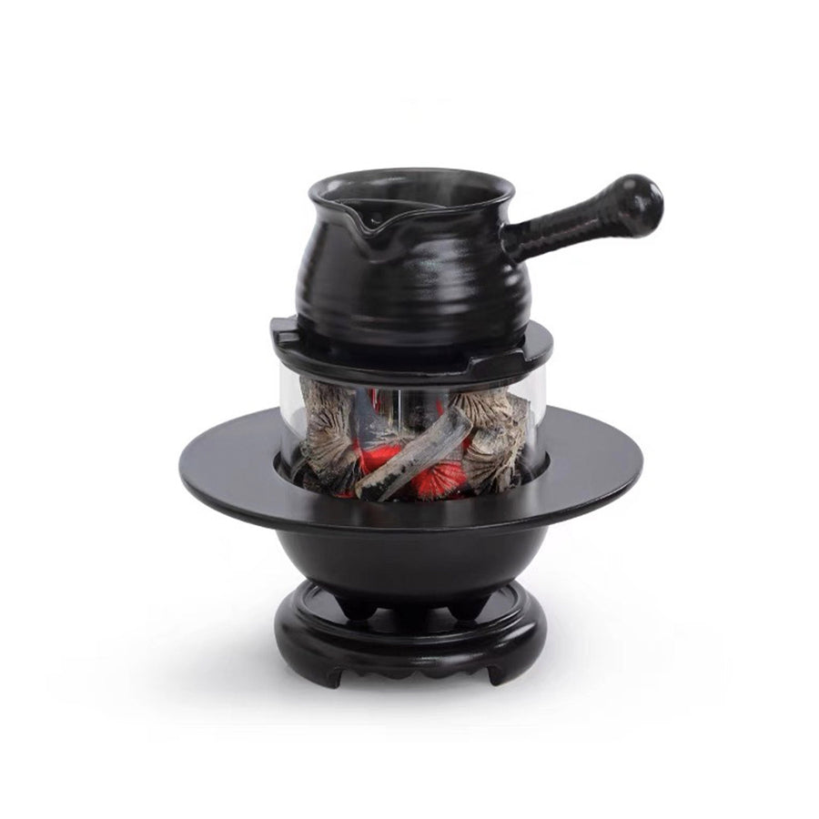 Unique Pottery Charcoal Stove and kettle set | Housewarming gift - Teaware Space