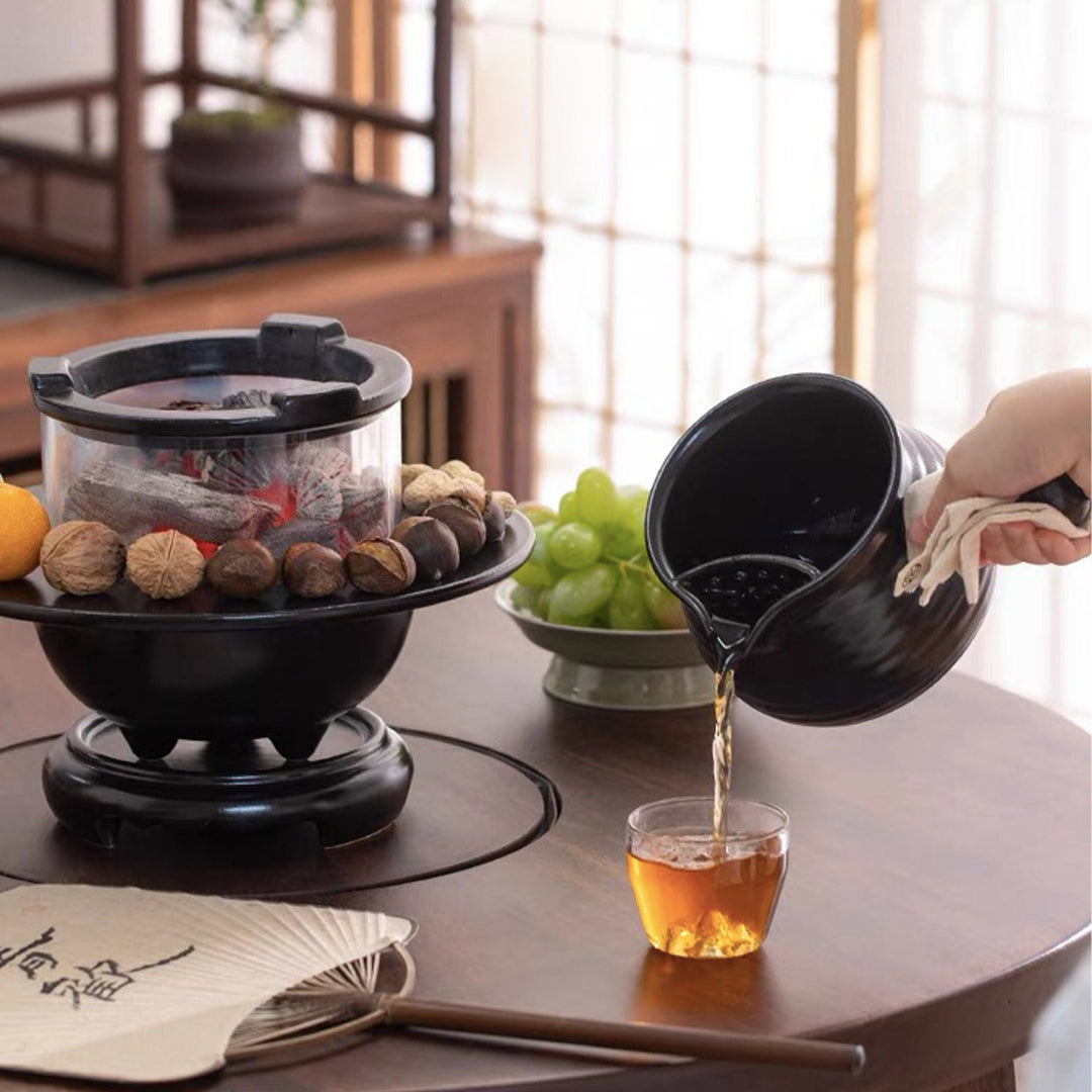 Unique Pottery Charcoal Stove and kettle set | Housewarming gift - Teaware Space