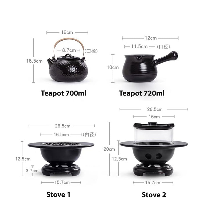 Unique Pottery Charcoal Stove and kettle set | Housewarming gift - Teaware Space