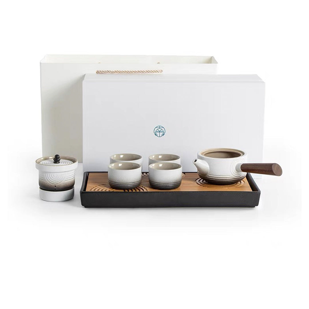 Personalized kungfu tea set with tray | 1 teapot, 4 cups set