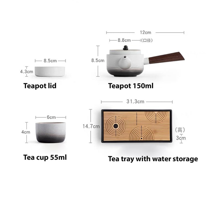 Personalized kungfu tea set with tray | 1 teapot, 4 cups set