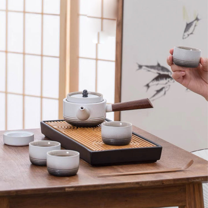 Personalized kungfu tea set with tray | 1 teapot, 4 cups set