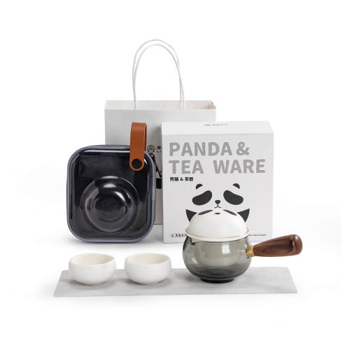Cute kungfu panda Portable travel tea set for two | 1 teapot 2 cups