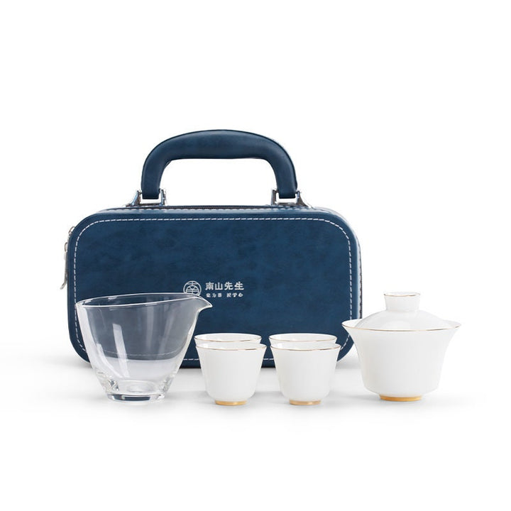 Personalized Travel Chinese gaiwan tea set  | 1 teapot, 4 cups - Teaware Space