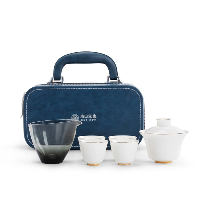 Personalized Travel Chinese gaiwan tea set  | 1 teapot, 4 cups - Teaware Space