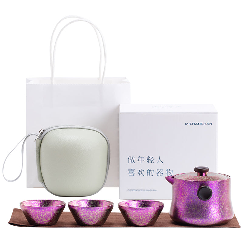 Lucid Star  - Personalized Titanium travel tea set for two - Teaware Space