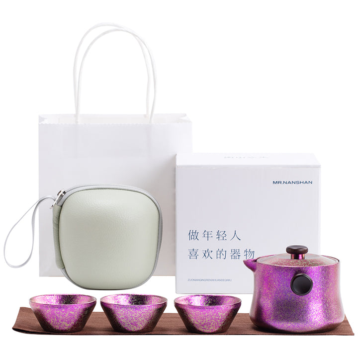 Lucid Star  - Personalized Titanium travel tea set for two - Teaware Space