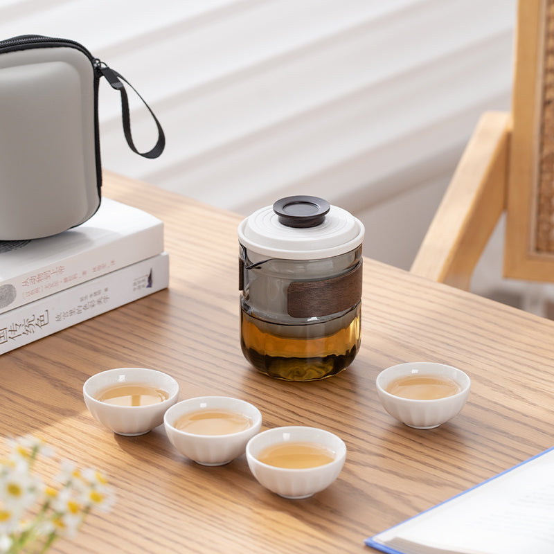 Travel tea set for one, portable kungfu tea set 
