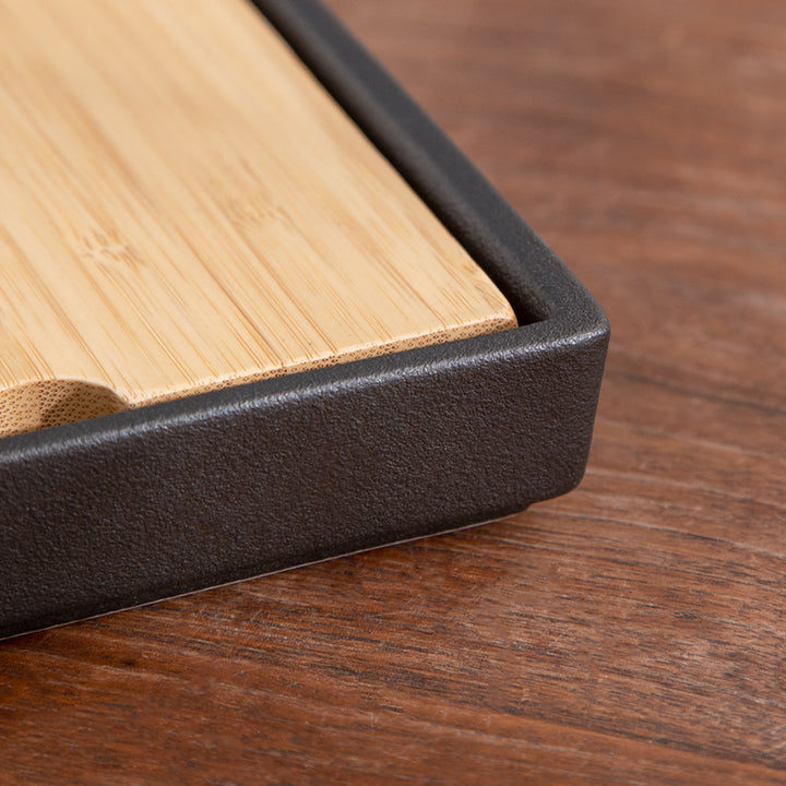 Custom Bamboo and ceramic tea tray drain