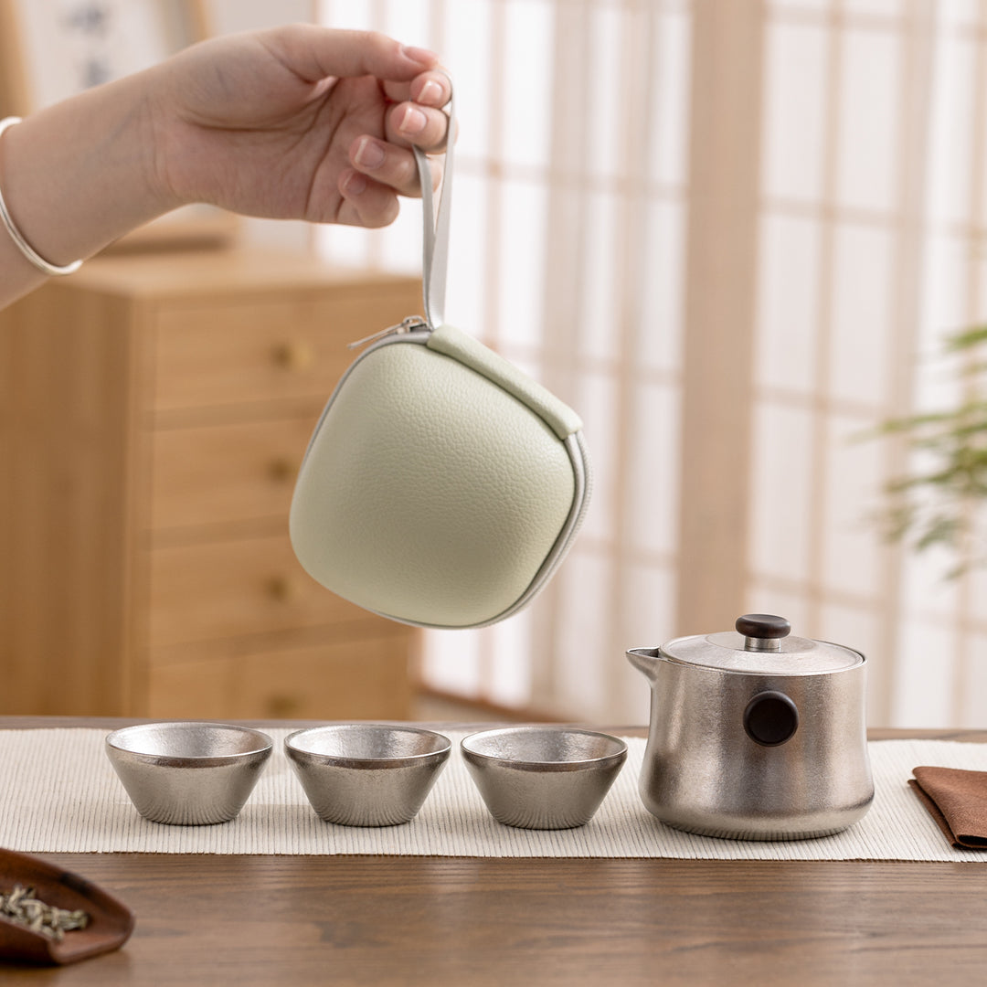 Lucid Star  - Personalized Titanium travel tea set for two
