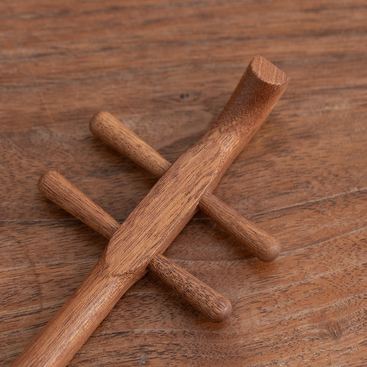 Lute Melody - Unique Pipa shape wooden coaster set of 6 - Teaware Space