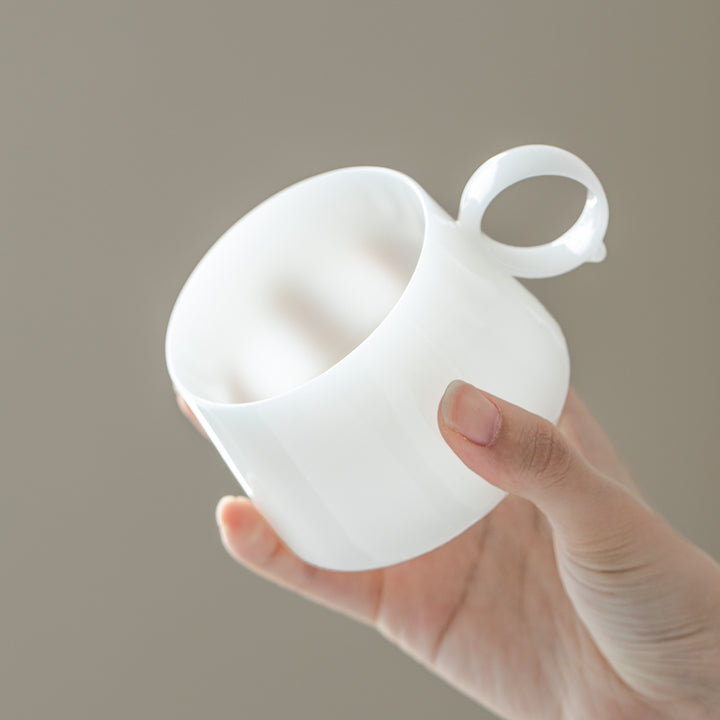 Alkiad - White latte mug with saucer set