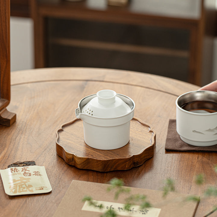 Misty Mountain - Ceramic & Titanium travel tea set for one
