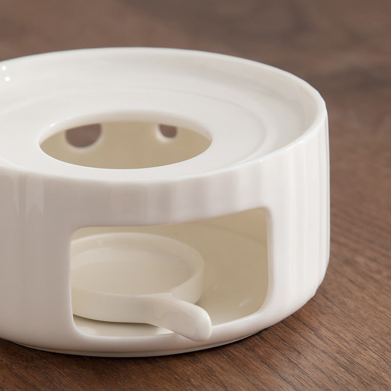 Personalized White Sake set with warmer and candle stove | Anniversary/wedding gift