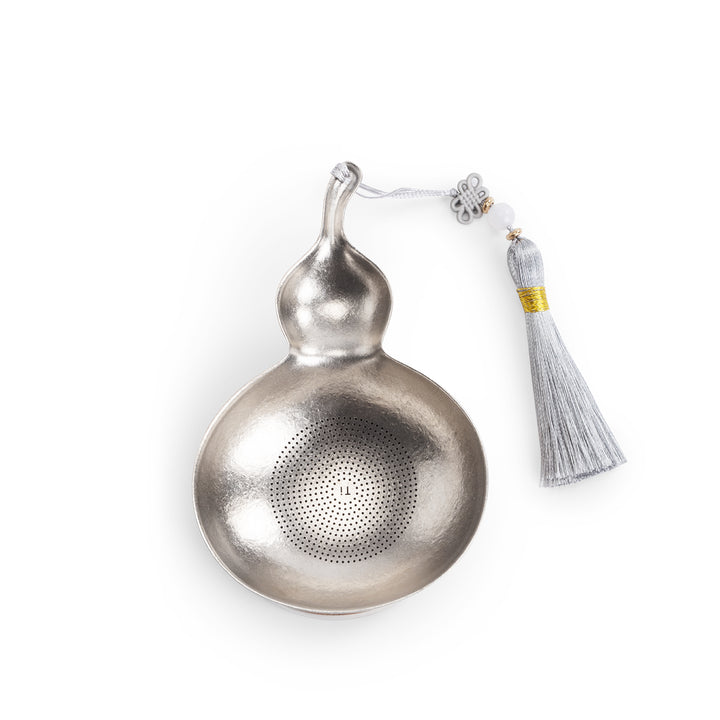Gourd Gharm - Titanium tea strainer with holder set | Tea filter - Teaware Space