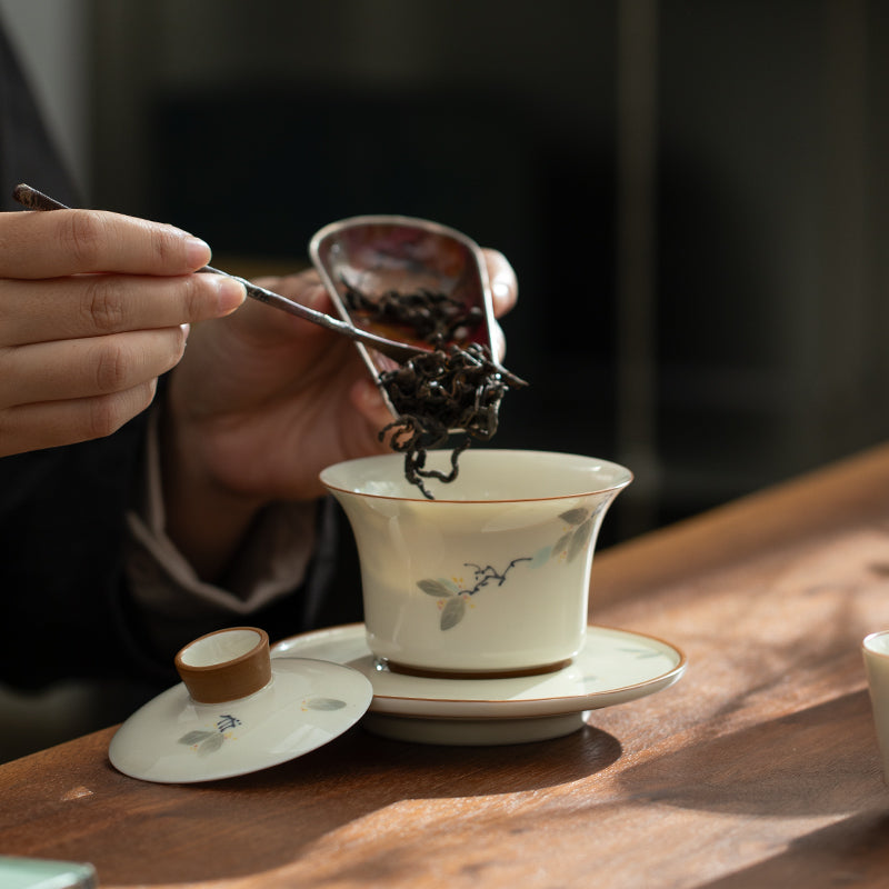 Classic Chinese hand-painted Sancai Gaiwan tea set - Teaware Space