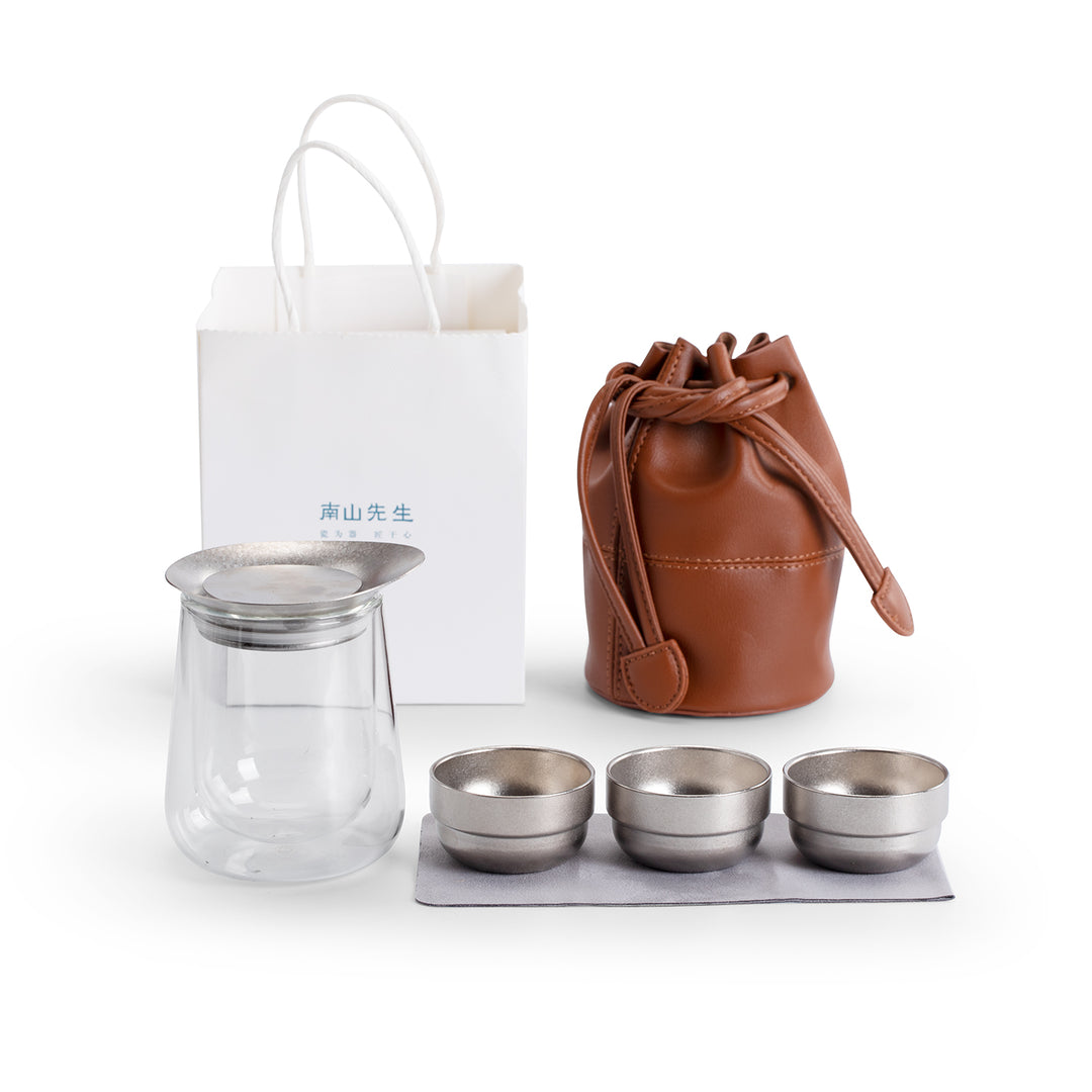 Mirror in the Soul - Titanium Glass travel tea set