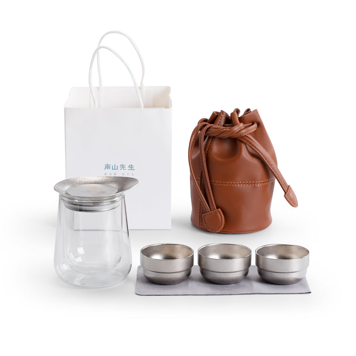Mirror in the Soul - Titanium Glass travel tea set