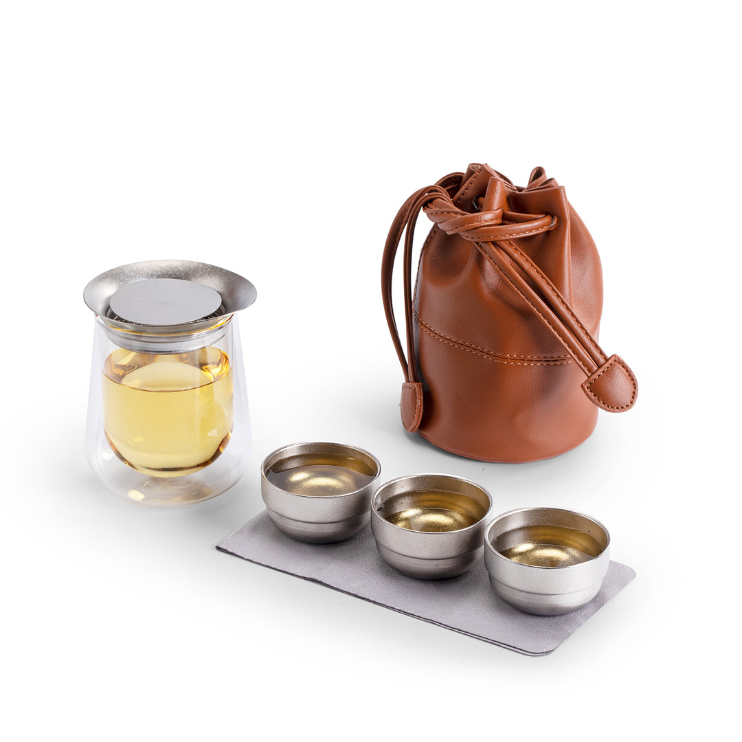 Mirror in the Soul - Titanium Glass travel tea set