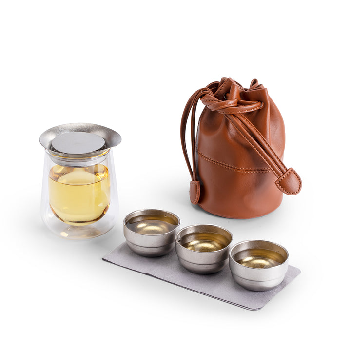 Mirror in the Soul - Titanium Glass travel tea set