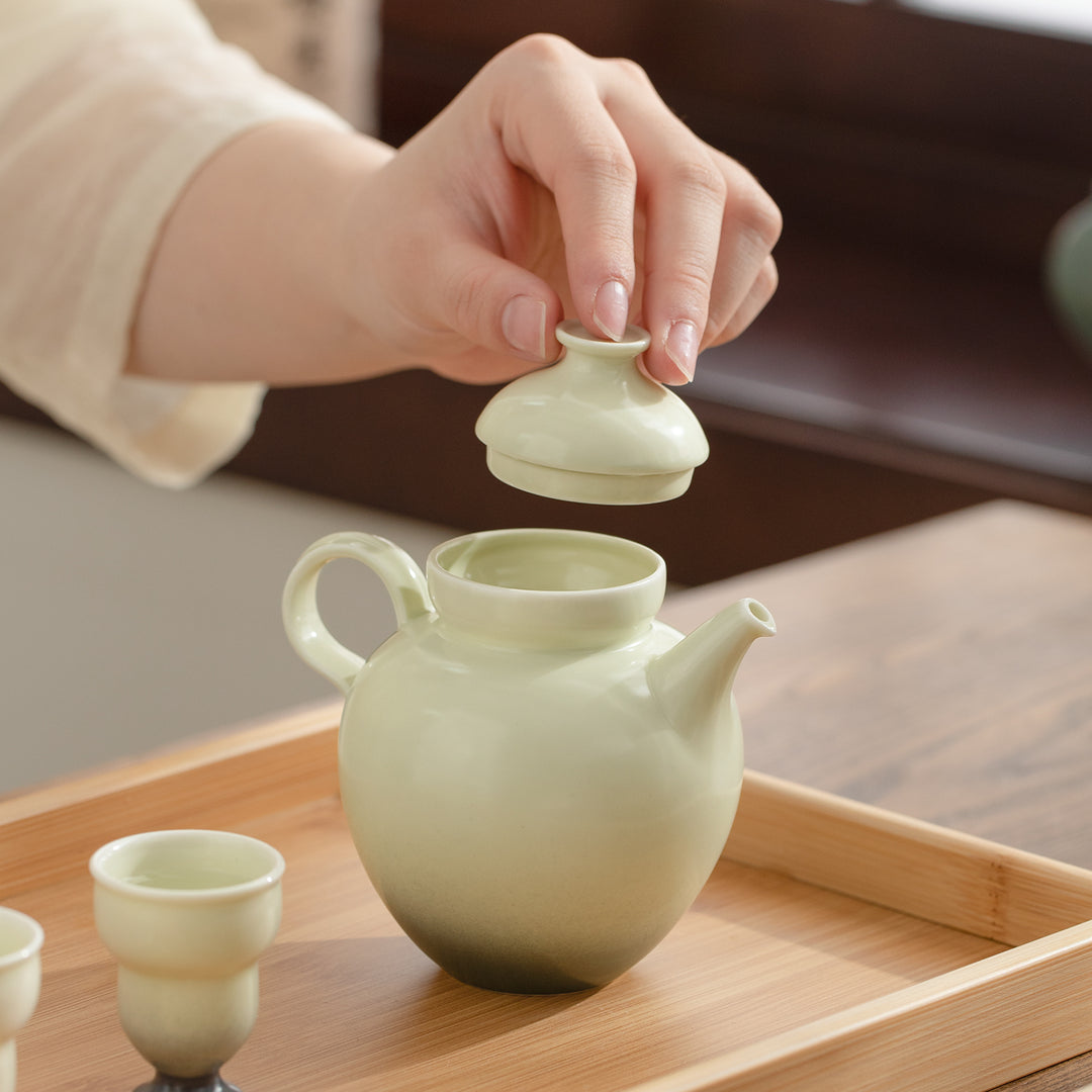 A Sip of Simple Pleasures - Personalized green sake set