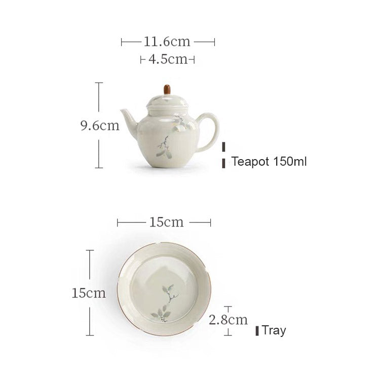Nature's Garden - Handmade teapot with tray set