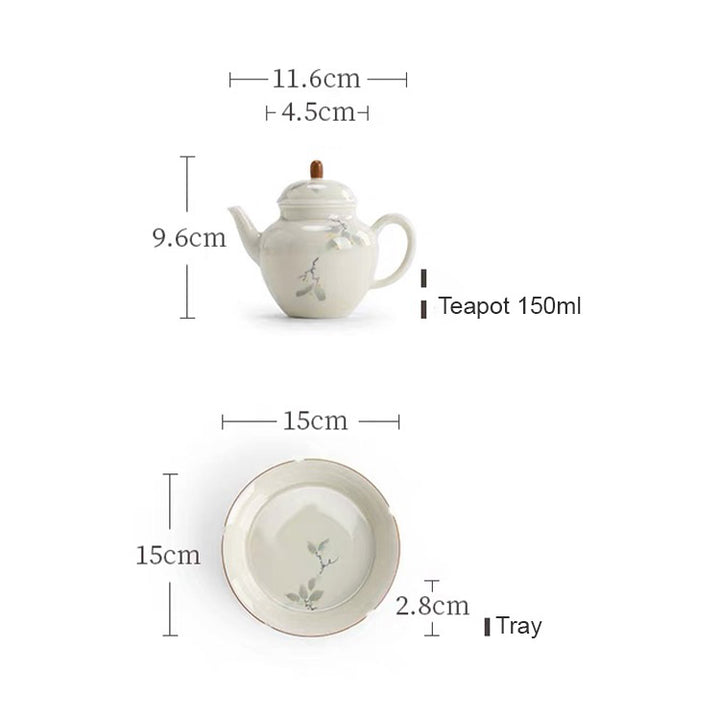 Nature's Garden - Handmade teapot with tray set