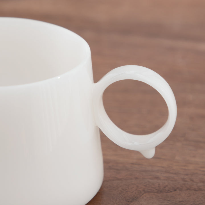 Alkiad - White latte mug with saucer set