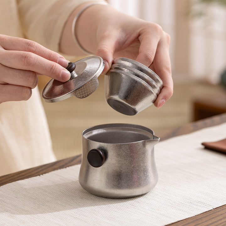 Lucid Star  - Personalized Titanium travel tea set for two - Teaware Space