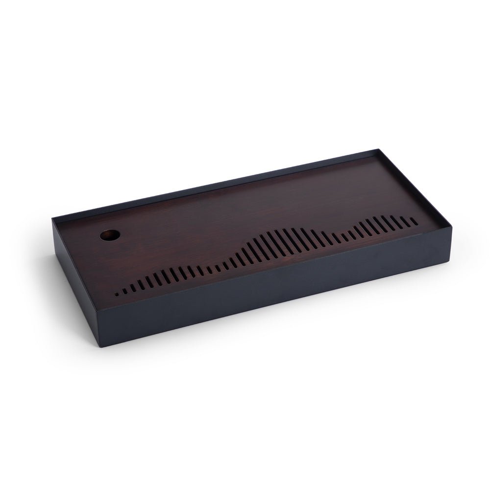 Silent Hill – Bamboo & Metal Tea Tray with Drain - Teaware Space