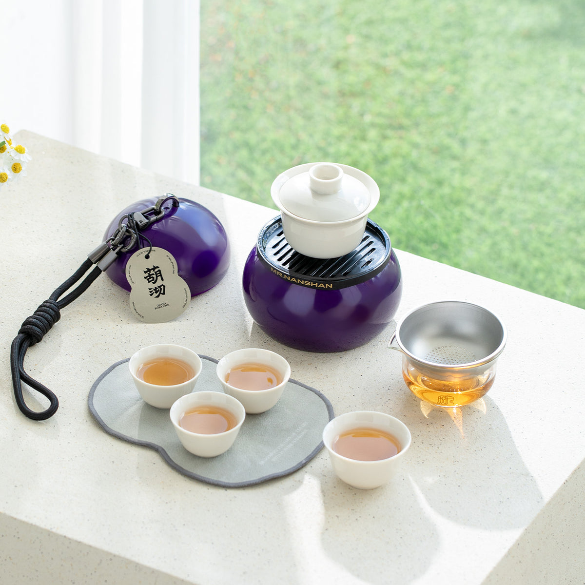 Gourd Box - Purple travel gongfu tea set for camping - Teaware Space