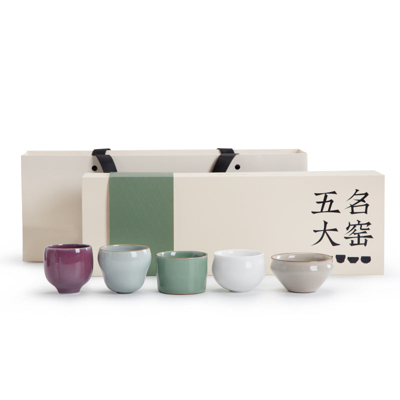 Five Famous Kilns | Handmade tea cups set for gift - Teaware Space