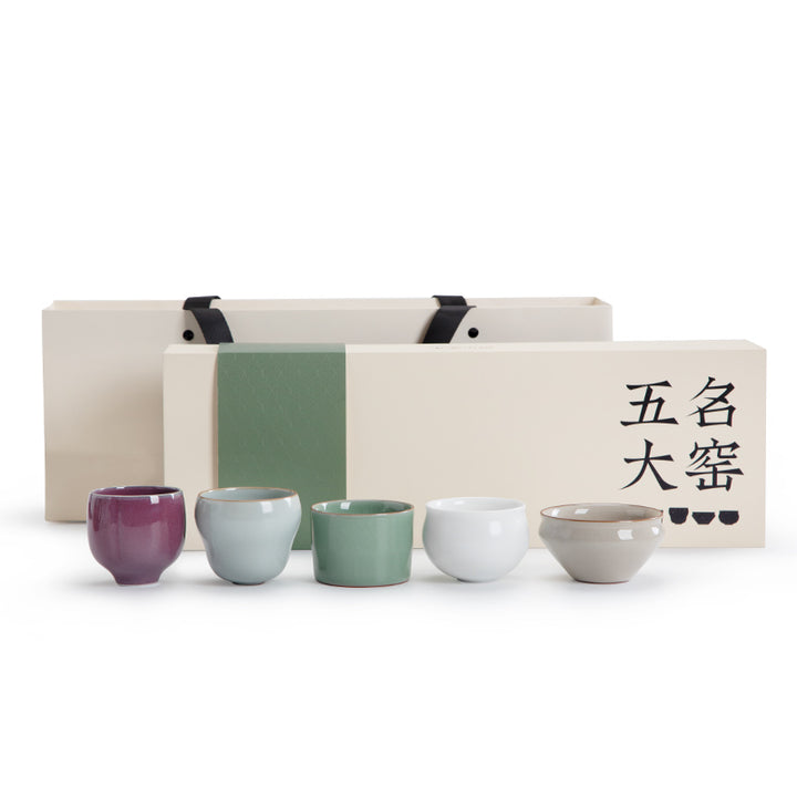 Five Famous Kilns | Handmade tea cups set for gift - Teaware Space